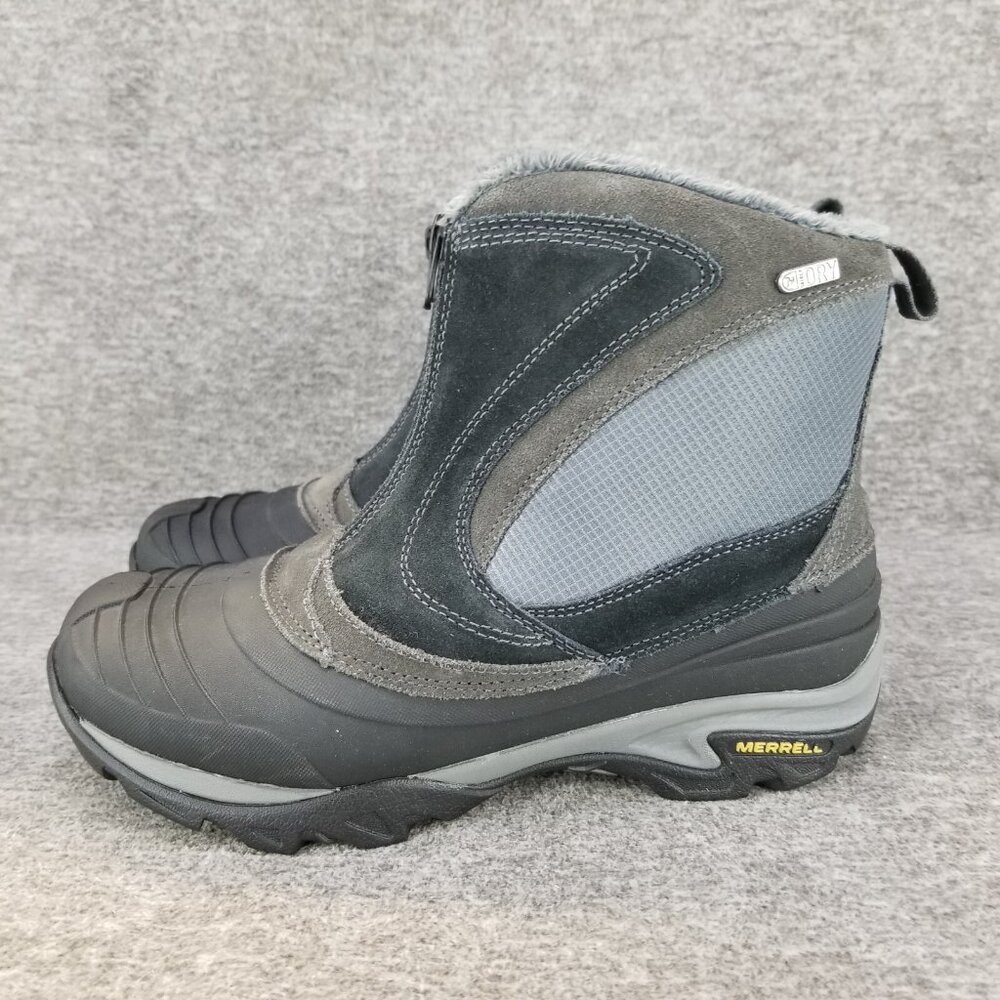 ✅Women's 7 Merrell Snowbound Mid Zip Waterproof Insulated Black Winter Boots NIB - Picture 9 of 11